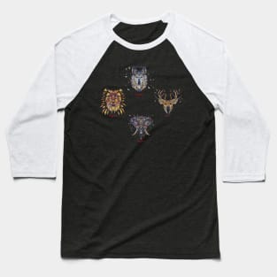 Geometric Animals Quartet Baseball T-Shirt